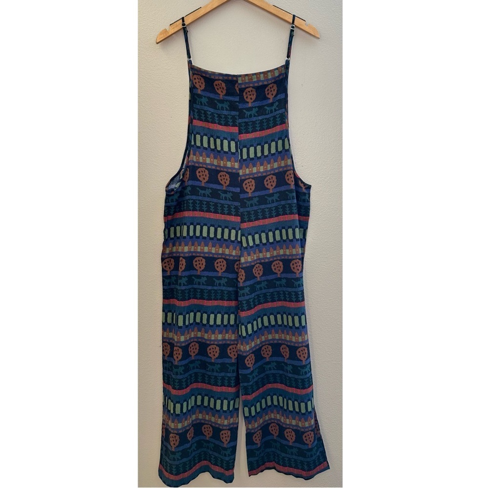 Sacred Threads Multicolor Patterned Cotton Jumpsuit with Pockets Bohemian - Picture 3 of 8